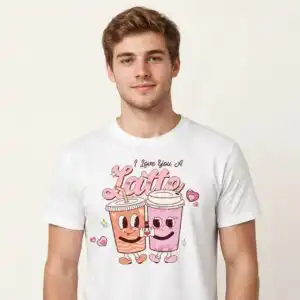 retro valentine png design printed on a plain product mockup