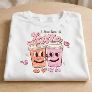 retro valentine png design printed on a plain product mockup