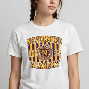 wednesday addams nevermore academy skinny tumbler sublimation wrap wednesday addams nevermore academy sublimation design printed on a plain product mockup