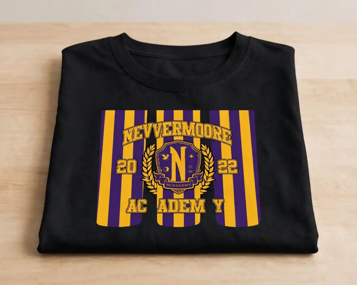 wednesday addams nevermore academy skinny tumbler sublimation wrap wednesday addams nevermore academy sublimation design printed on a plain product mockup