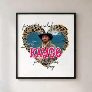 yellowstone valentine movie valentine png design printed on a plain product mockup