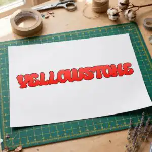 yellowstone valentine movie valentine png design printed on a plain product mockup