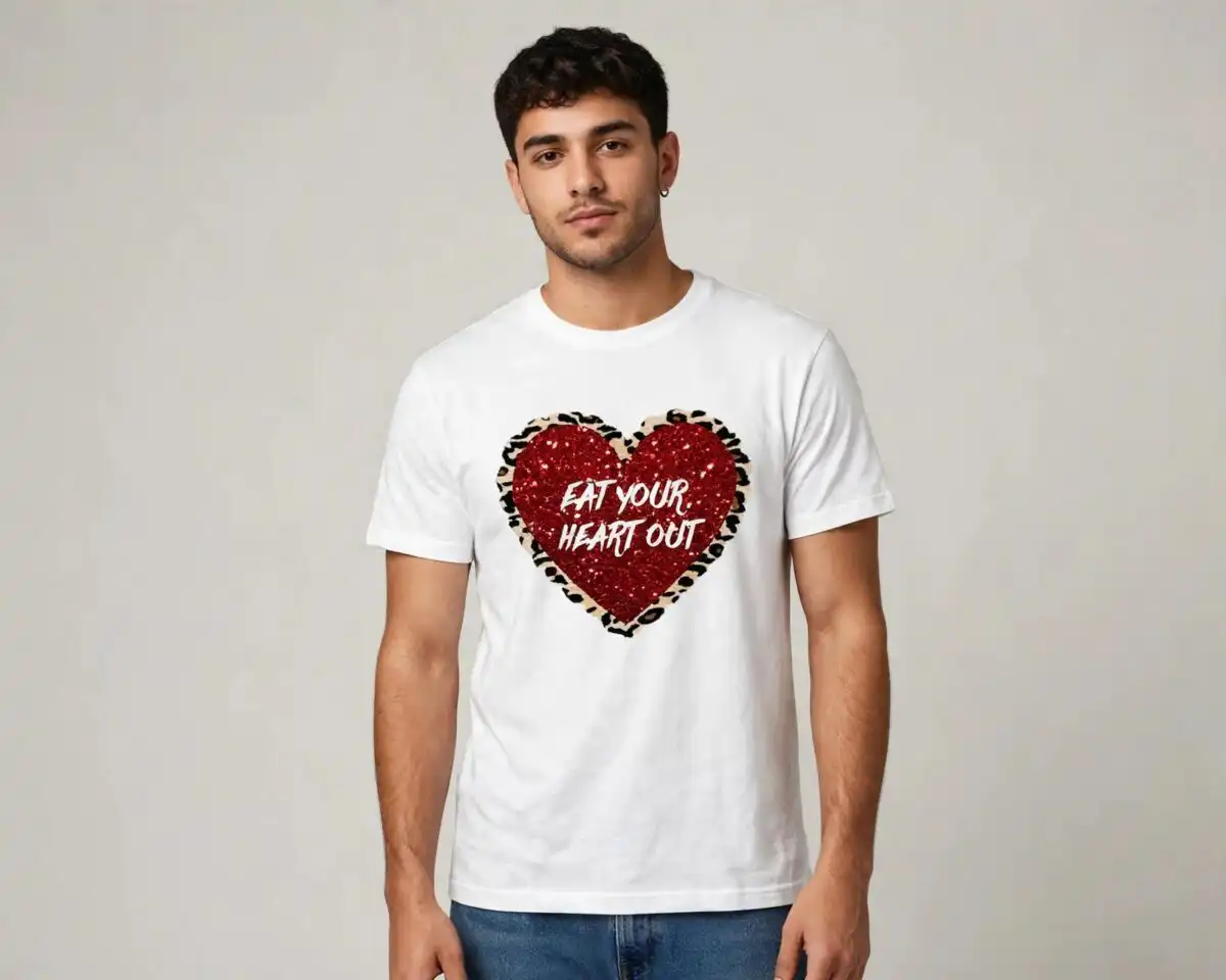 happy valentine day text png design printed on a plain product mockup
