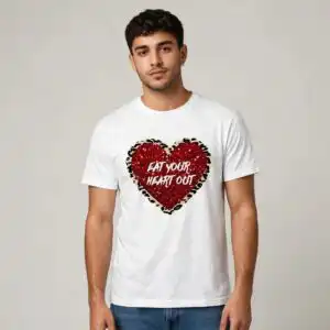 happy valentine day text png design printed on a plain product mockup