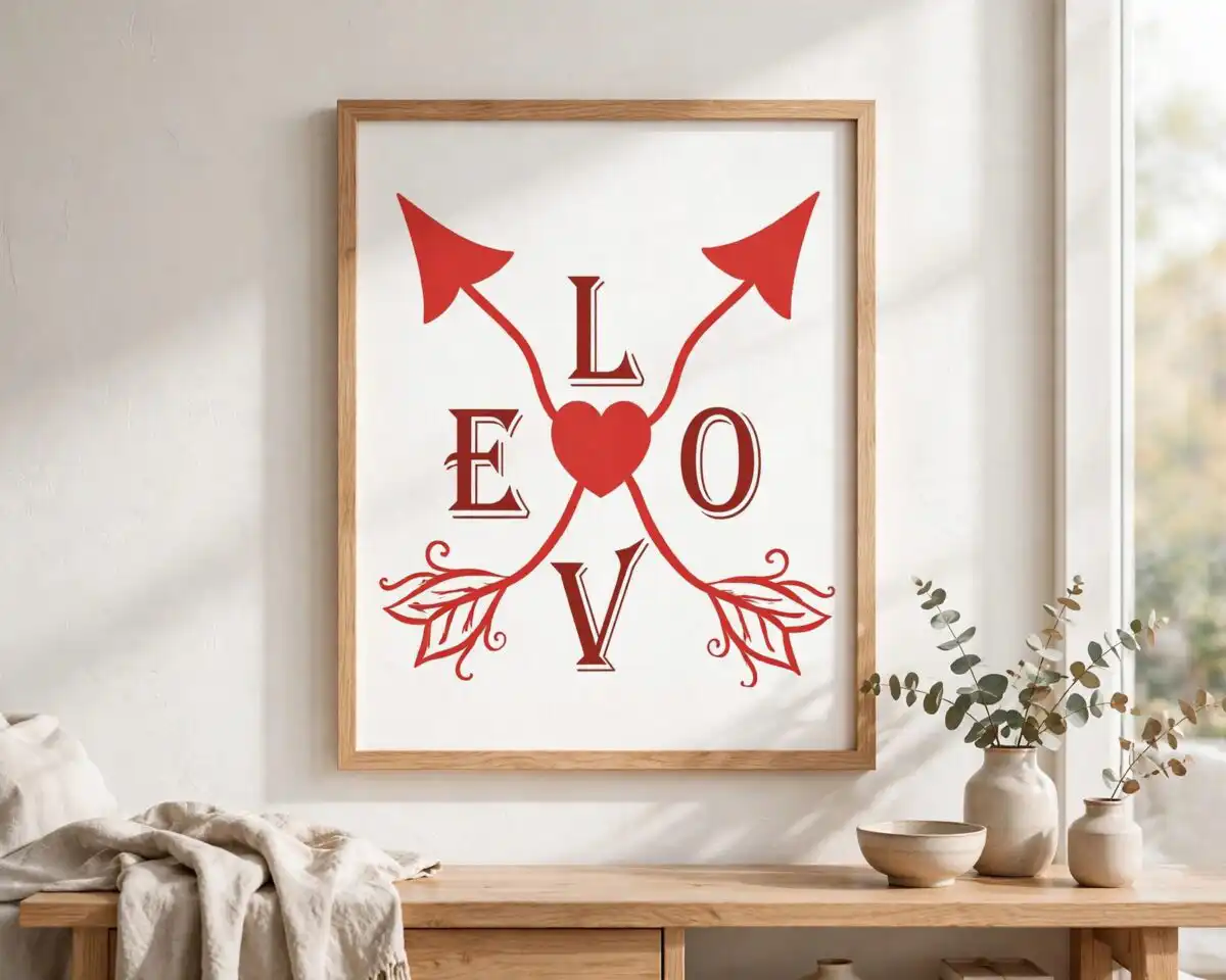 valentine's day hearts svg sign for shirts, wall signs and framed art valentine's day hearts svg design printed on a plain product mockup
