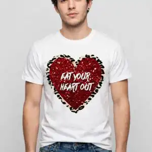 valentine's day heart png design printed on a plain product mockup