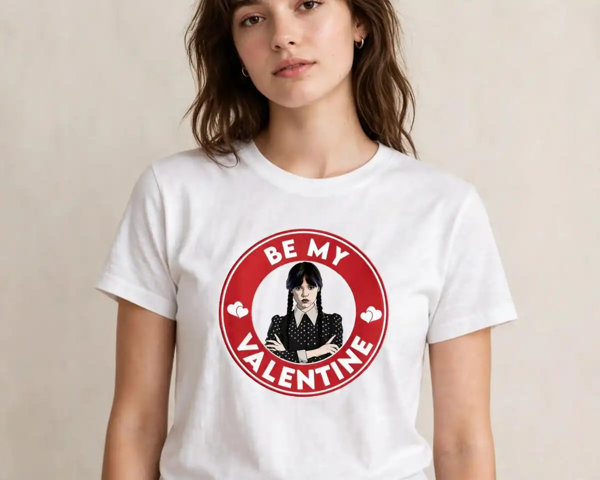 valentine's day wednesday addams and adam themed png clip art collection for shirts, mugs valentine's day wednesday addams adam themed png design printed on a plain product mockup