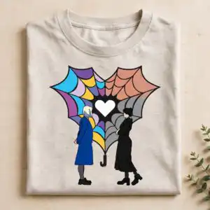 valentine's day wednesday addams and adam themed png clip art collection for shirts, mugs valentine's day wednesday addams adam themed png design printed on a plain product mockup