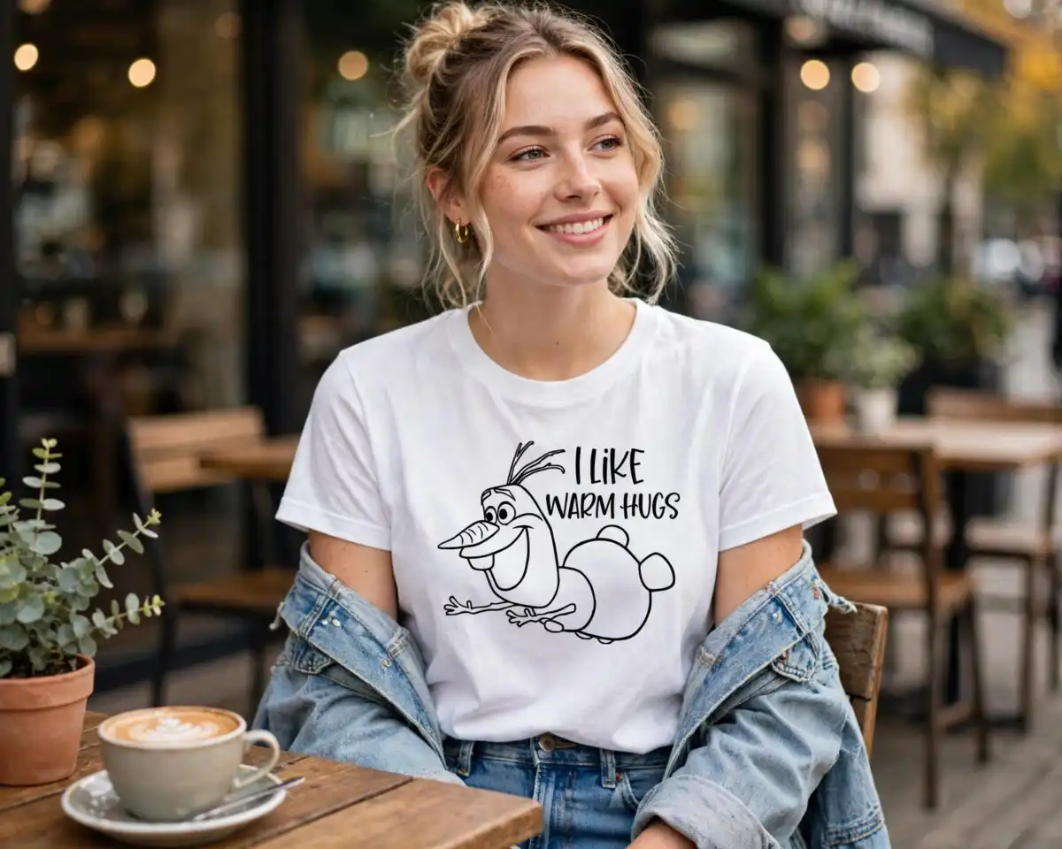 frozen birthday shirt svg design printed on a plain product mockup