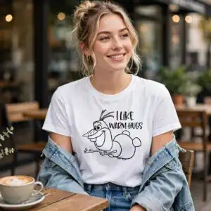 frozen birthday shirt svg design printed on a plain product mockup