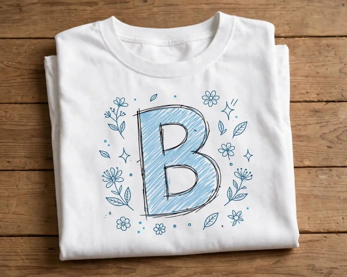 bluey characters doodle alphabet images with blue pattern letters for birthday bluey characters images png design printed on a plain product mockup