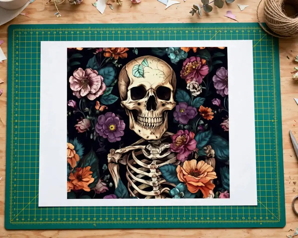 mega skull 50: skull tumbler wrap designs for 20 oz straight tumblers, halloween mega skull svg design printed on a plain product mockup