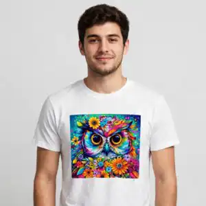 owl obsessed 20 oz skinny tumbler wrap with flowers and sunset sky owl tumbler oz skinny png design printed on a plain product mockup