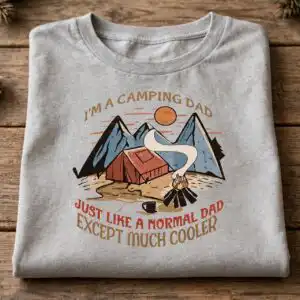 birthday for a camping father - funny camping dad shirt art birthday camping father camping dad png design printed on a plain product mockup