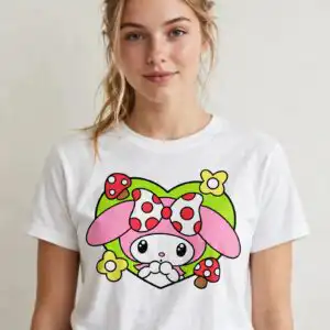 my melody hello kitty bunny heart frame layered design for kids crafts my melody hello kitty png design printed on a plain product mockup