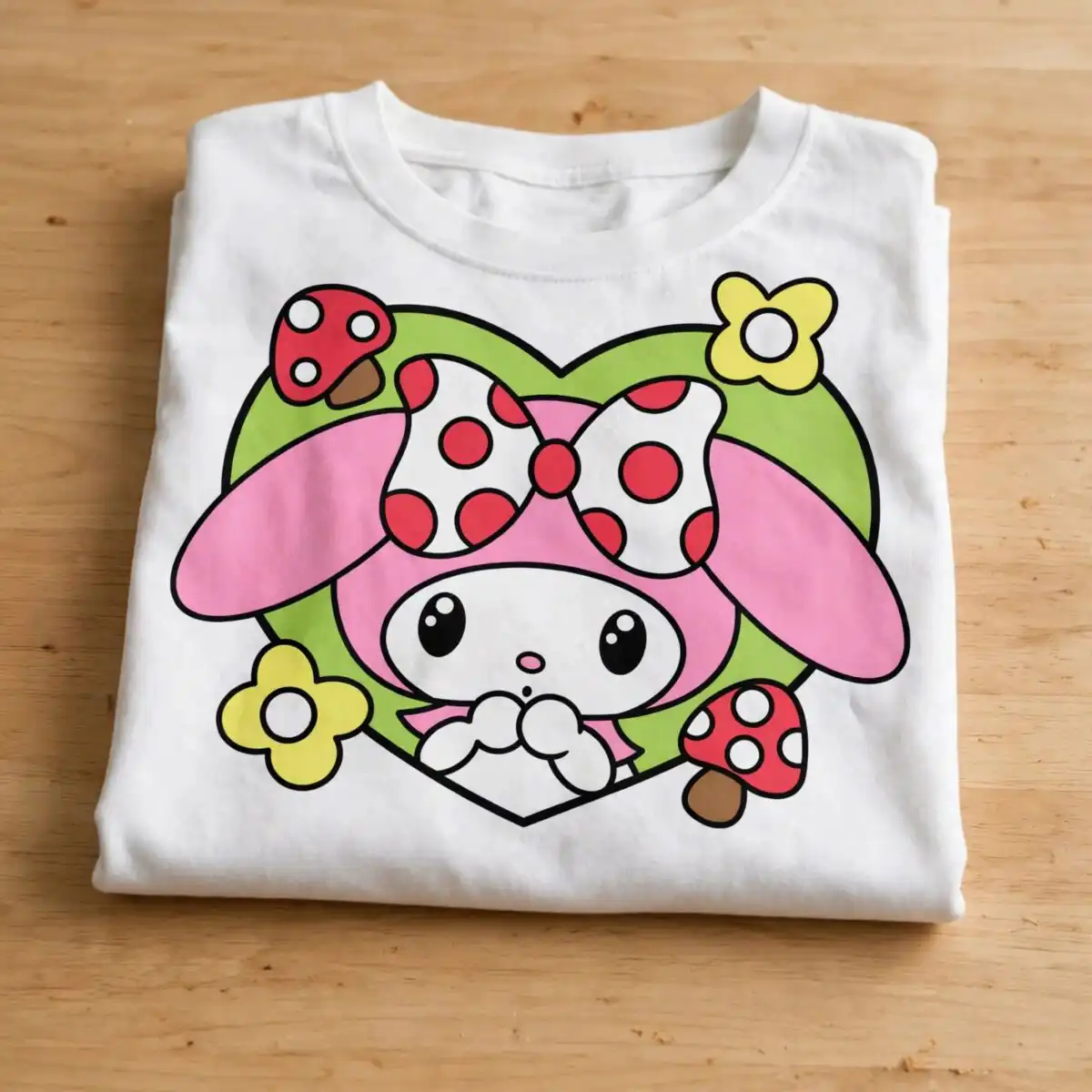 my melody hello kitty bunny heart frame layered design for kids crafts my melody hello kitty png design printed on a plain product mockup