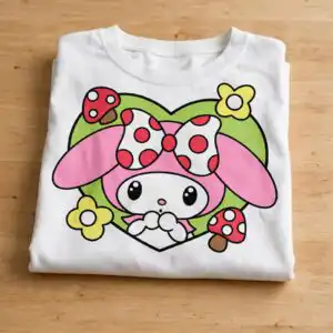 my melody hello kitty bunny heart frame layered design for kids crafts my melody hello kitty png design printed on a plain product mockup