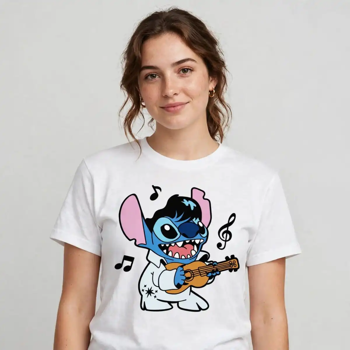 sritch elvis stitch halloween svg design printed on a plain product mockup