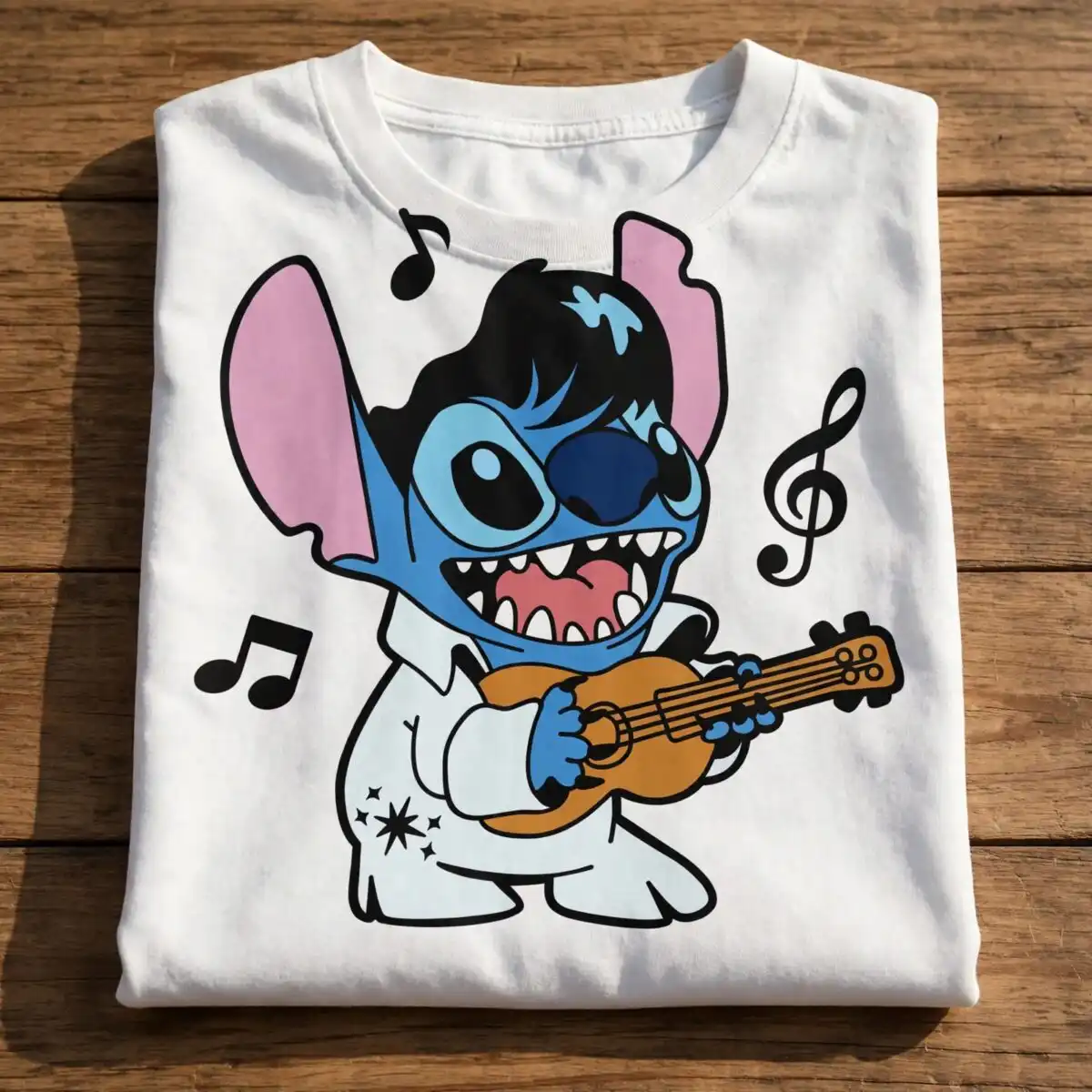 sritch elvis stitch halloween svg design printed on a plain product mockup