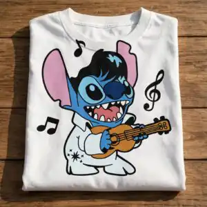 sritch elvis stitch halloween svg design printed on a plain product mockup