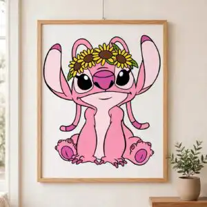 sunflower angel ohana angel svg design printed on a plain product mockup