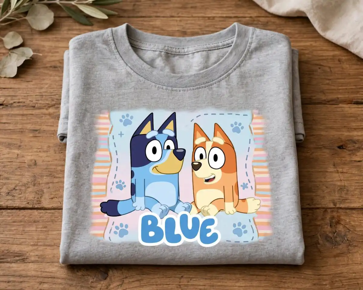 bluey tumbler png design printed on a plain product mockup