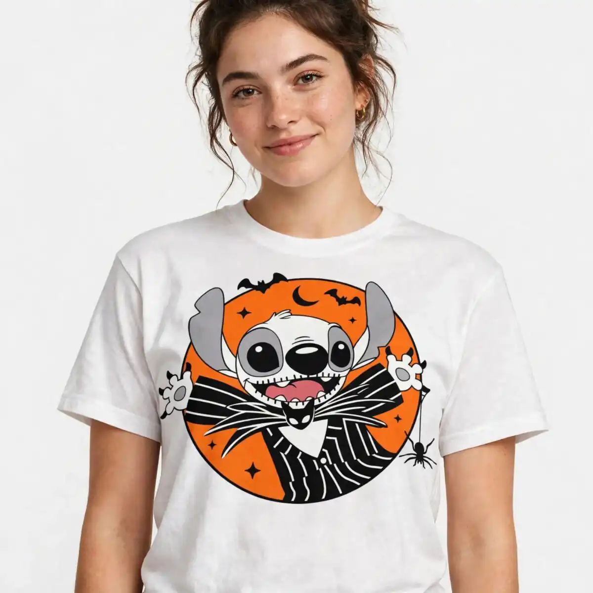 stitch as jack skellington halloween circle design for cricut shirts stitch jack skellington stitch svg cricut design printed on a plain product mockup