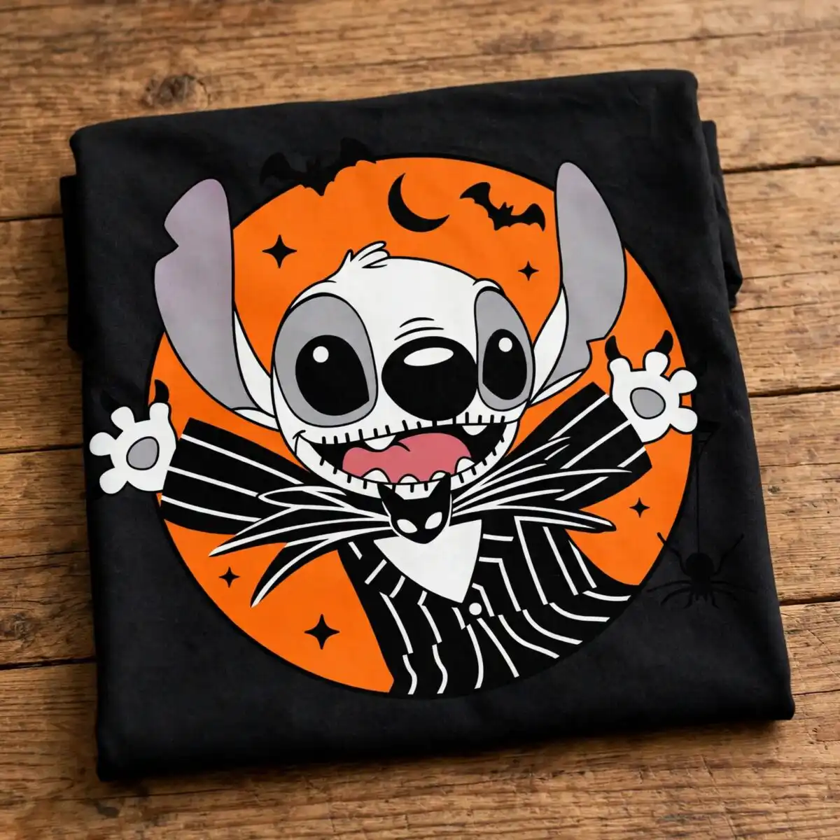 stitch as jack skellington halloween circle design for cricut shirts stitch jack skellington stitch svg cricut design printed on a plain product mockup