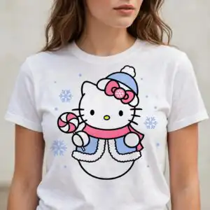 hello kitty christmas lollipop cat in winter hat and scarf cut file hello kitty christmas svg design printed on a plain product mockup
