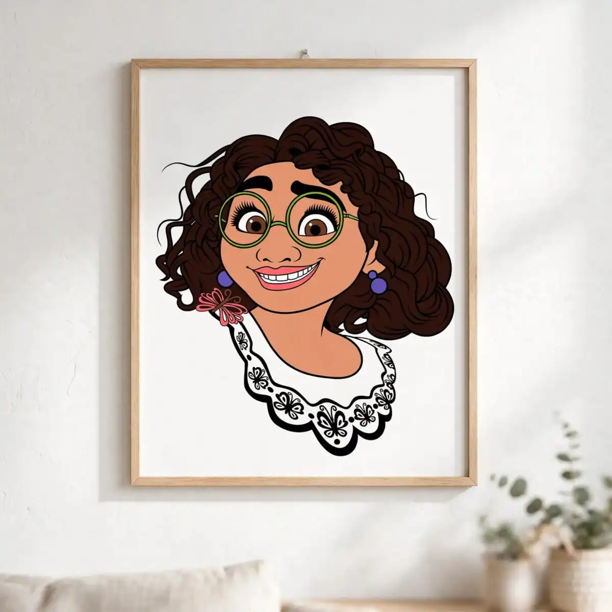 mirabel encanto svg design printed on a plain product mockup