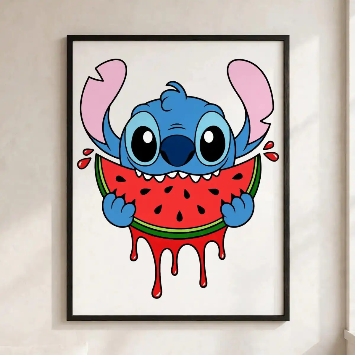 cute stitch watermelon bite summer cartoon clipart for shirts stitch watermelon stitch cartoon svg design printed on a plain product mockup