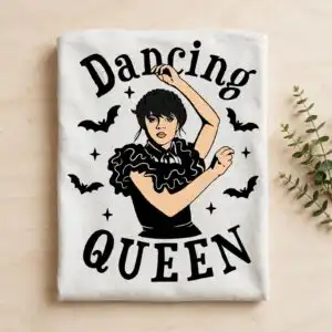 wednesday addams dancing svg design printed on a plain product mockup