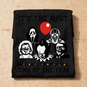 it's the most wonderful time of the year horror mashup with red balloon it's the most wonderful time of the year svg design printed on a plain product mockup
