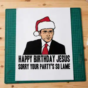 funny santa suit guy happy birthday jesus sarcastic shirt graphic happy birthday jesus png design printed on a plain product mockup