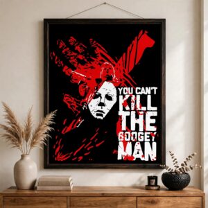 michael myers you can't kill the boogey man halloween shirt design cut file michael myers you can't svg design printed on a plain product mockup