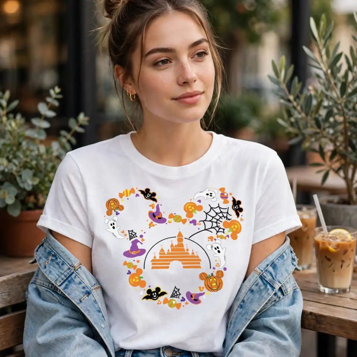 disney castle with mickey head svg design printed on a plain product mockup