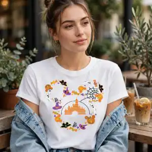 disney castle with mickey head svg design printed on a plain product mockup