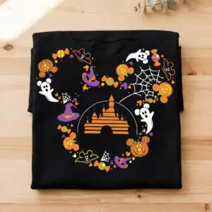 disney castle with mickey head svg design printed on a plain product mockup
