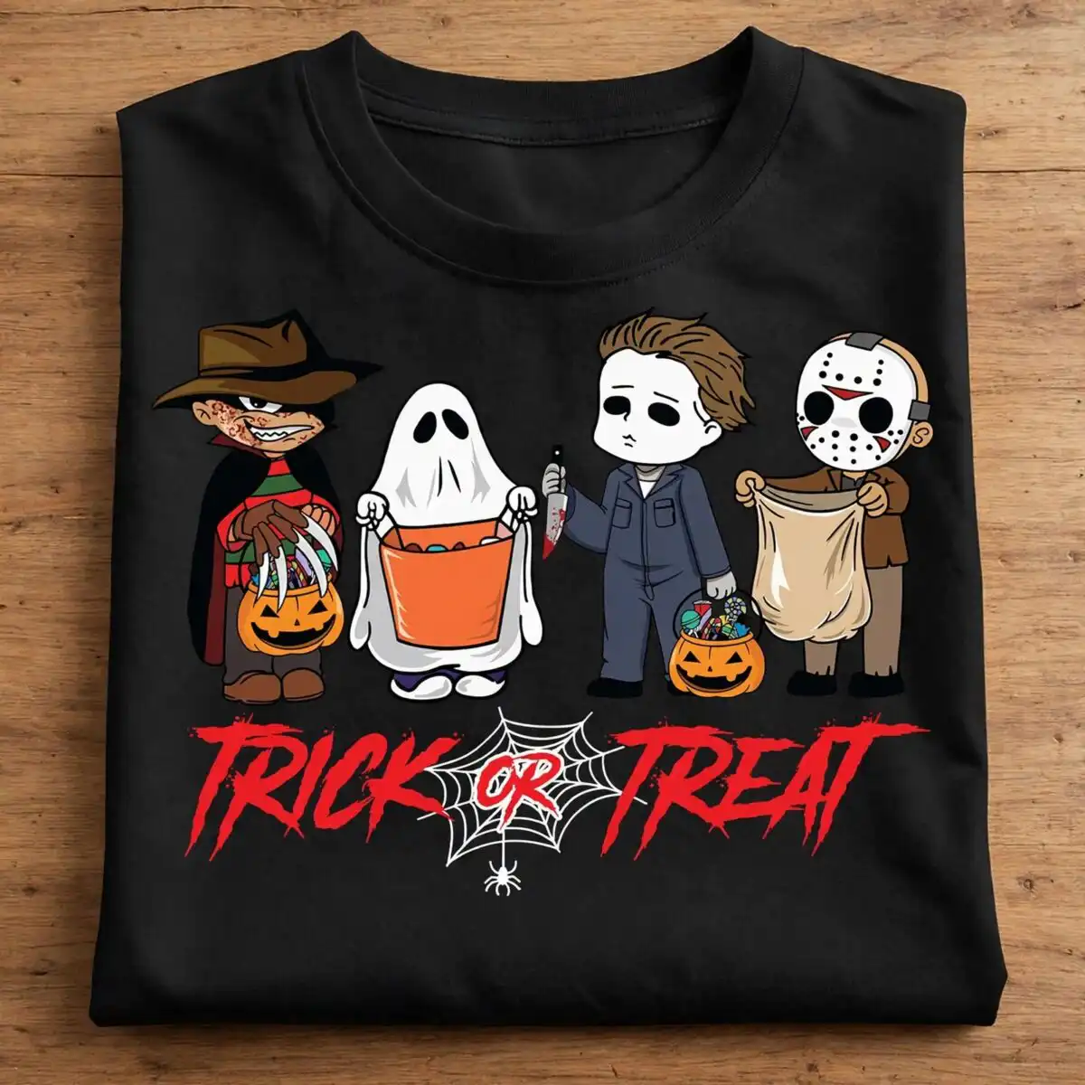 trick or treat horror png design printed on a plain product mockup
