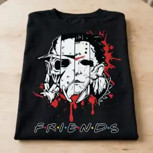 horror movie friends sliced face graphic for halloween shirts and decor horror movie friends png design printed on a plain product mockup