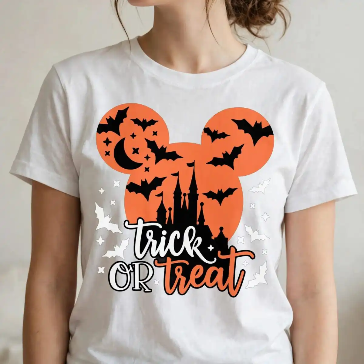 trick or treat disney png design printed on a plain product mockup