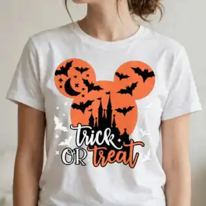 trick or treat disney png design printed on a plain product mockup