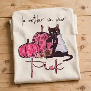 october we wear pink png design printed on a plain product mockup
