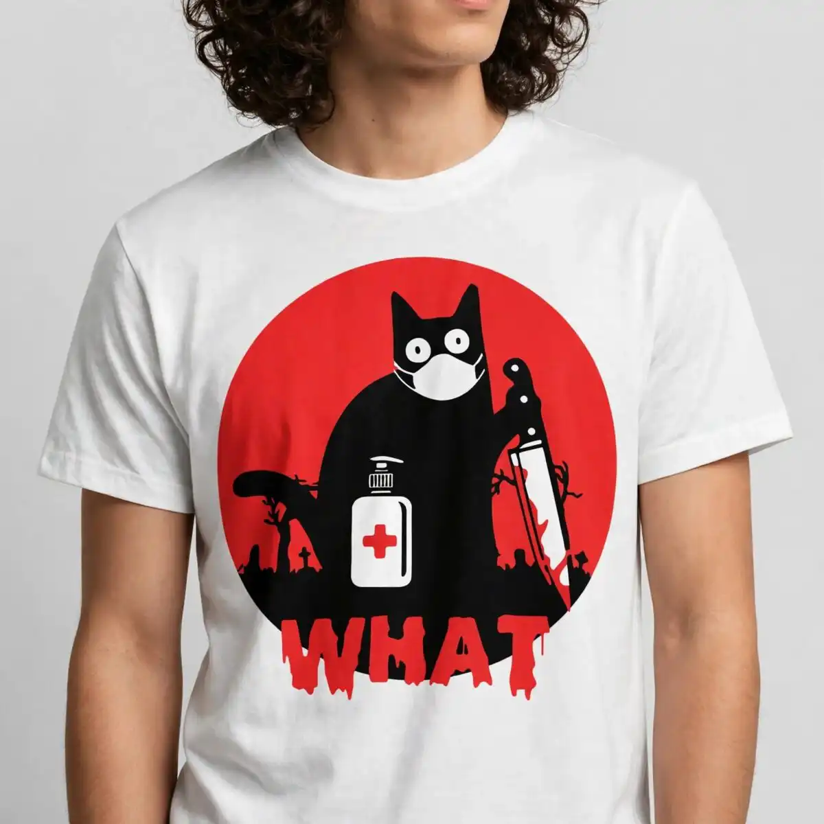 cat with knife svg design printed on a plain product mockup