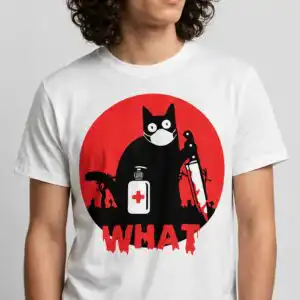 cat with knife svg design printed on a plain product mockup