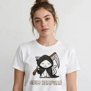cat death cat halloween svg design printed on a plain product mockup