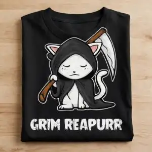 cat death cat halloween svg design printed on a plain product mockup