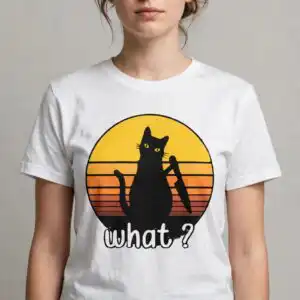 vintage halloween cat svg design printed on a plain product mockup