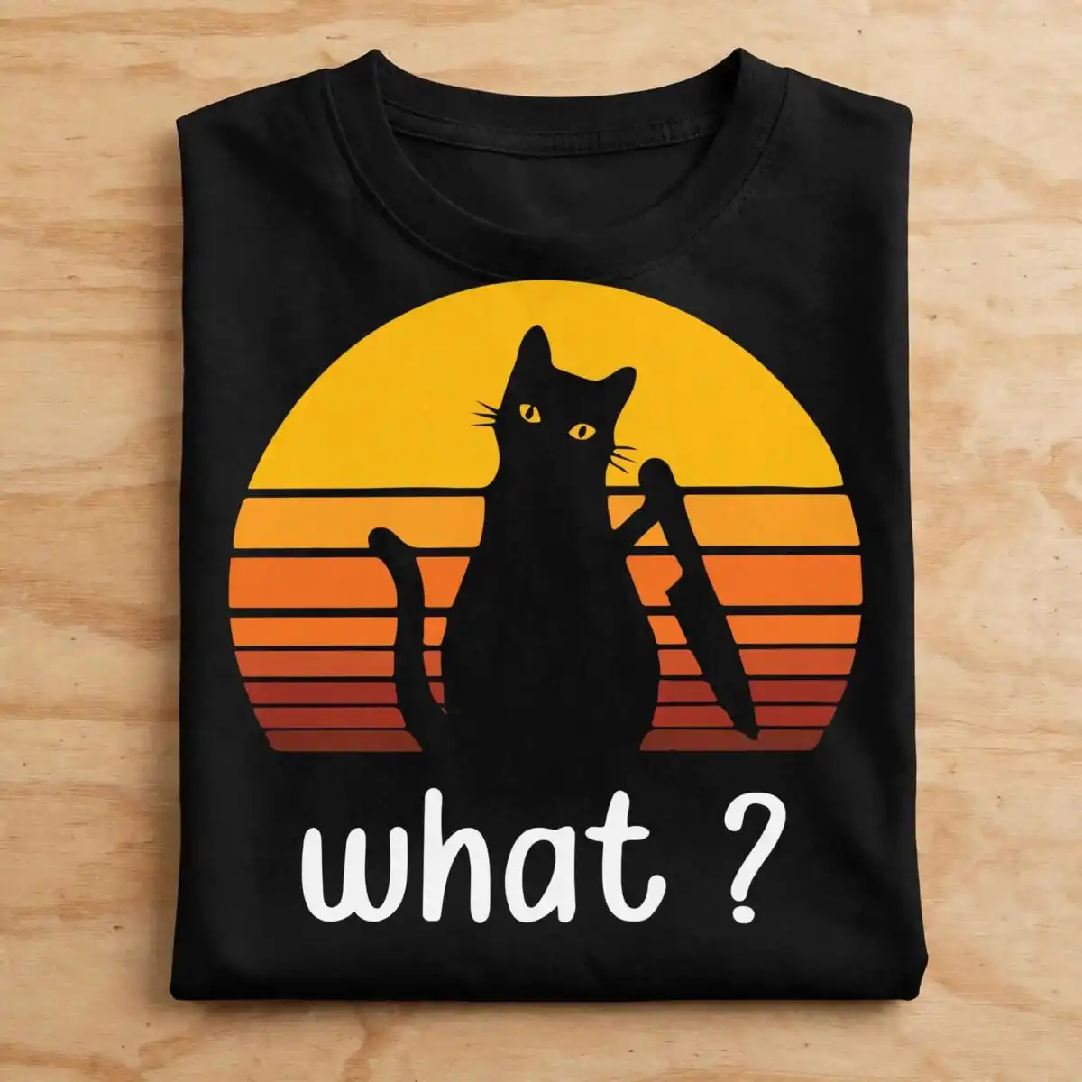 vintage halloween cat svg design printed on a plain product mockup