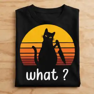 vintage halloween cat svg design printed on a plain product mockup
